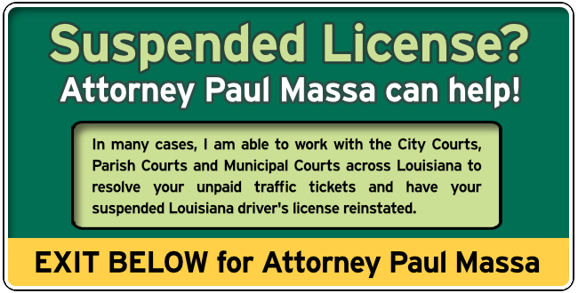 Lincoln Parish, Louisiana Suspended License Attorney Paul Massa Graphic 1